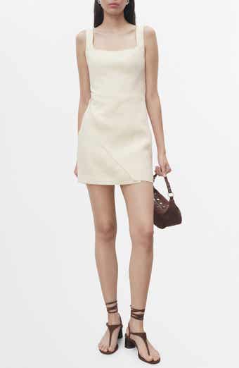 MANGO Drape Linen Minidress