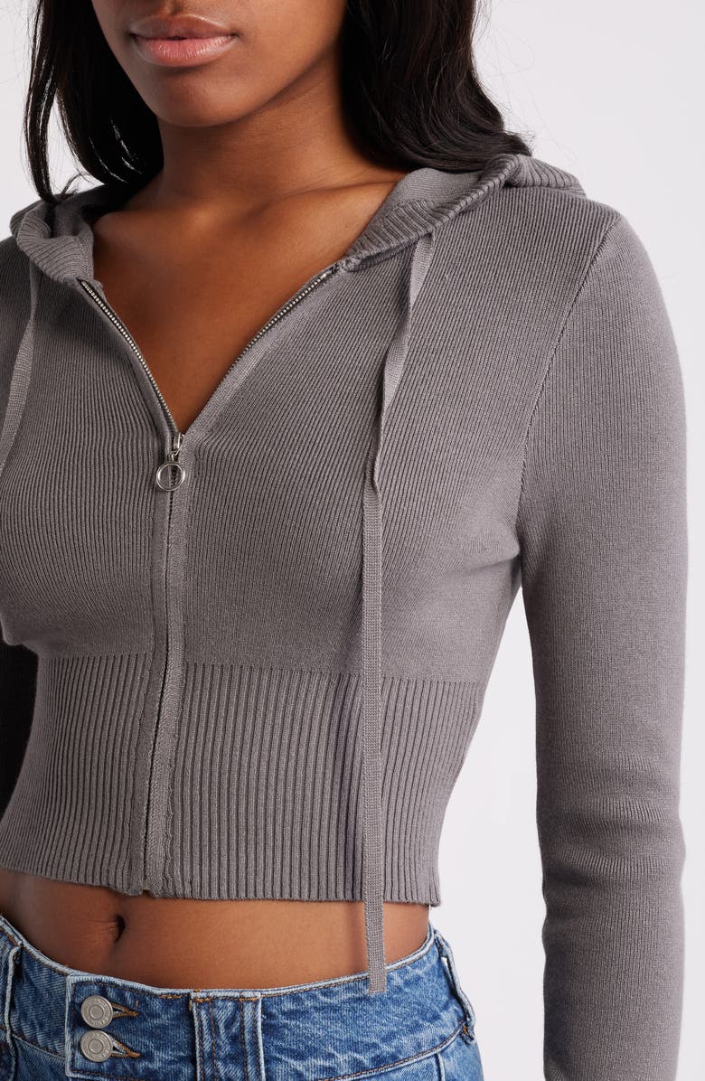 PacSun Sammi Front Zip Rib Hoodie, Alternate, color,