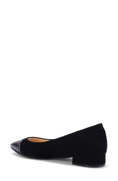 Ron White Kacie Water Resistant Pointed Toe Ballet Flat In Black