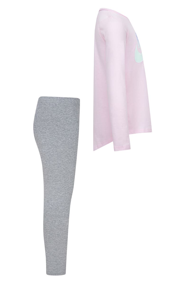 Nike Kids' Long Sleeve Top & Leggings Set, Alternate, color, 042Dk Grey