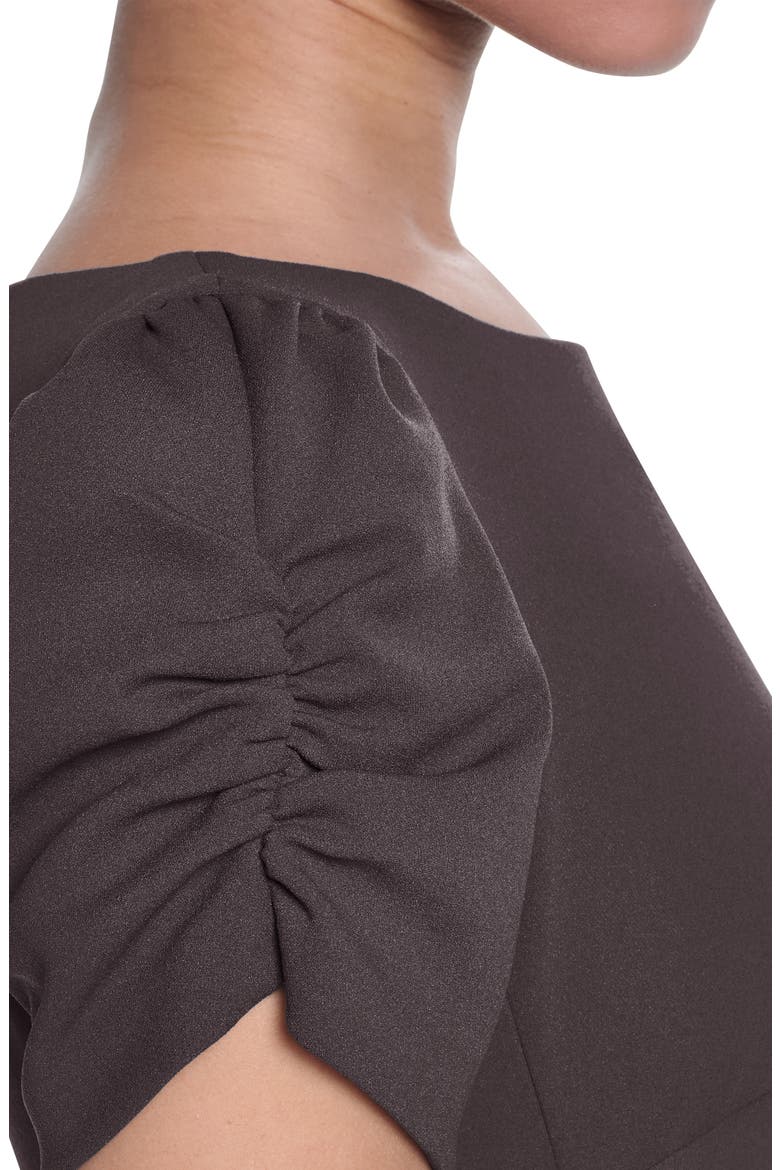 Short Sleeve Crepe Sheath Dress, Alternate, color, ESPRESSO