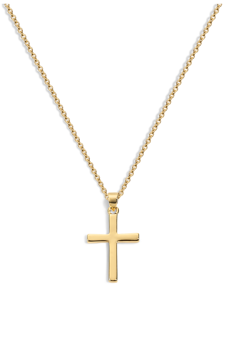 Electric Picks Everyday Cross Pendant Necklace, Main, color, Gold