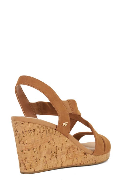 Dune London Kamies Slingback Platform Wedge Sandal In Tan