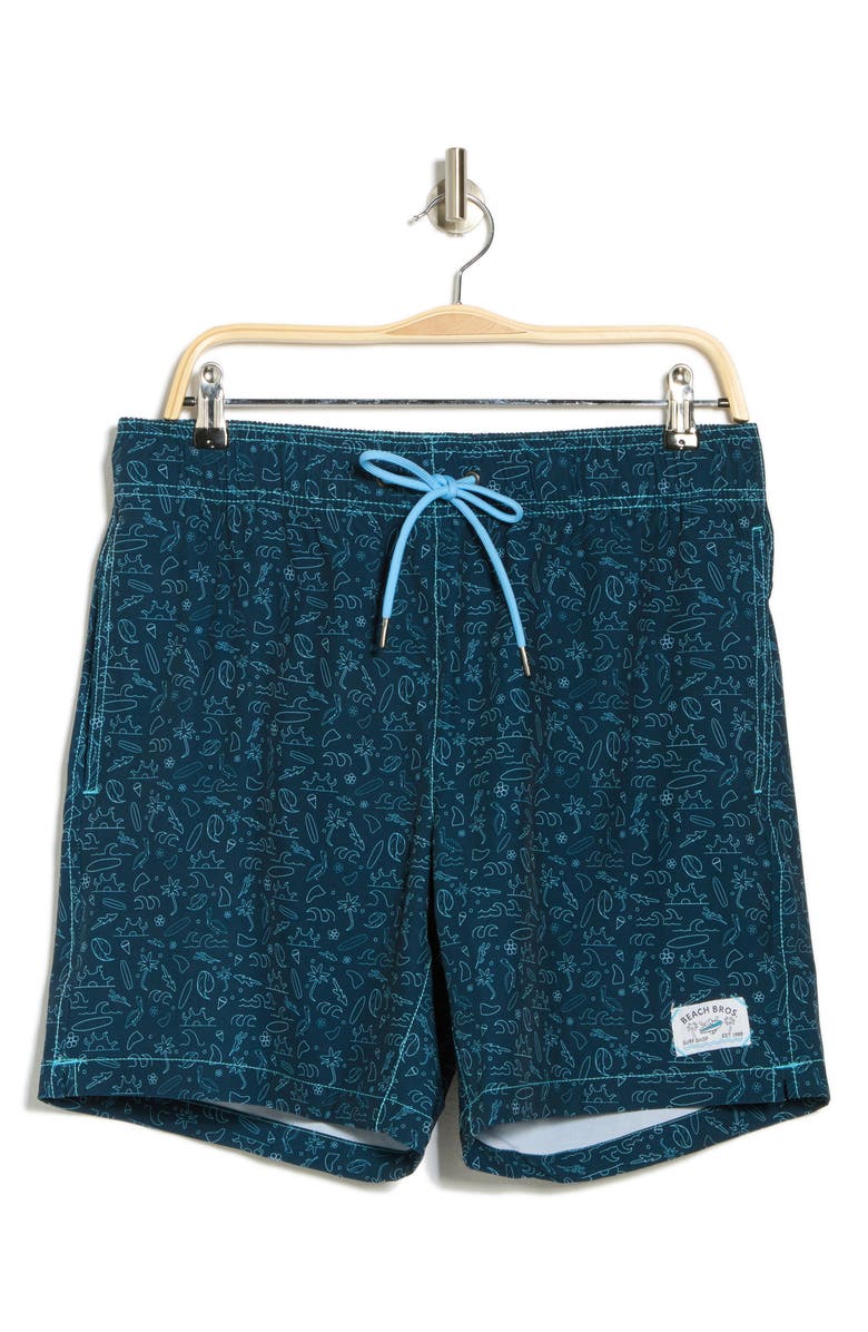 BEACH BROS Beach Decal Swim Trunks, Alternate, color, 