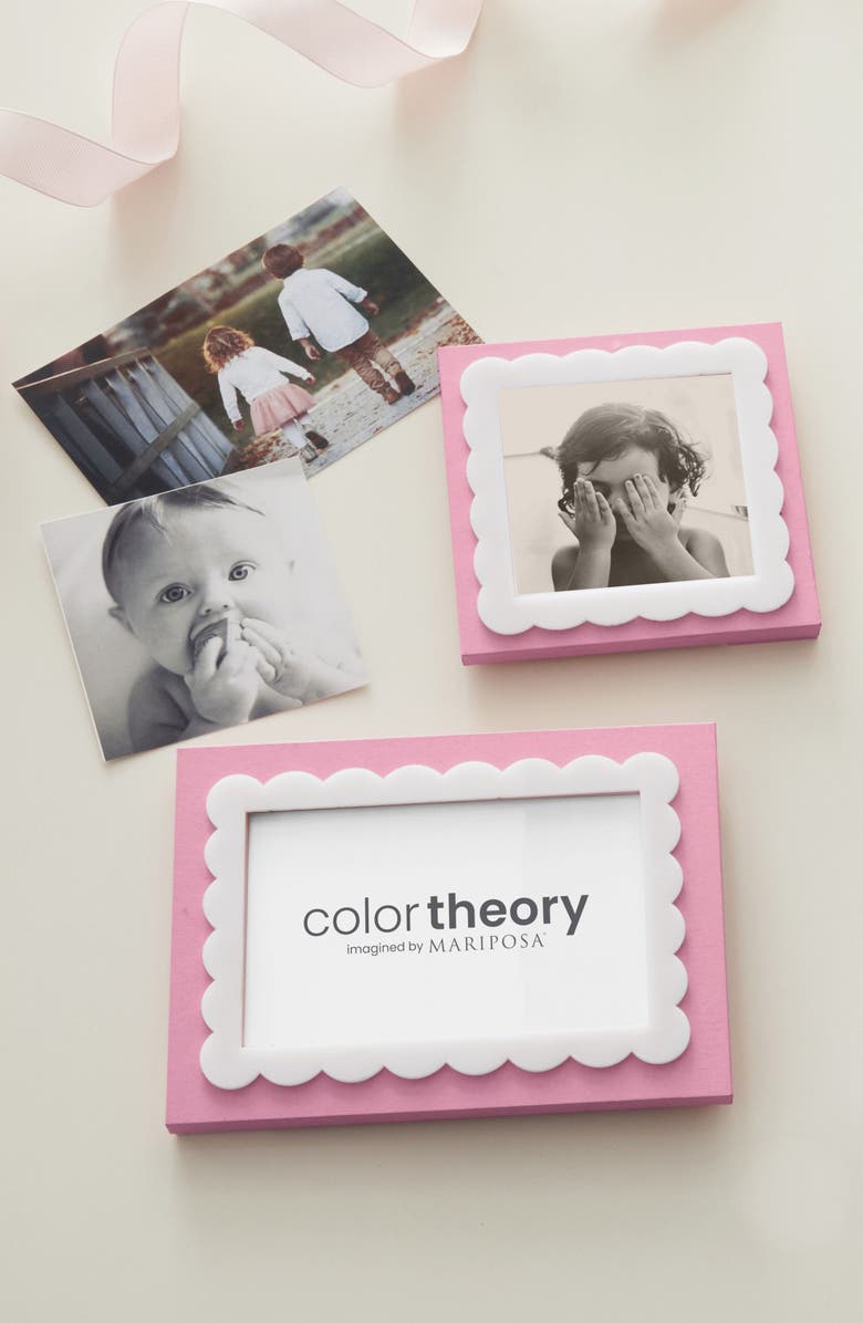 Mariposa Pink Scallop 4 x 6-Inch Picture Frame, Alternate, color, Pink