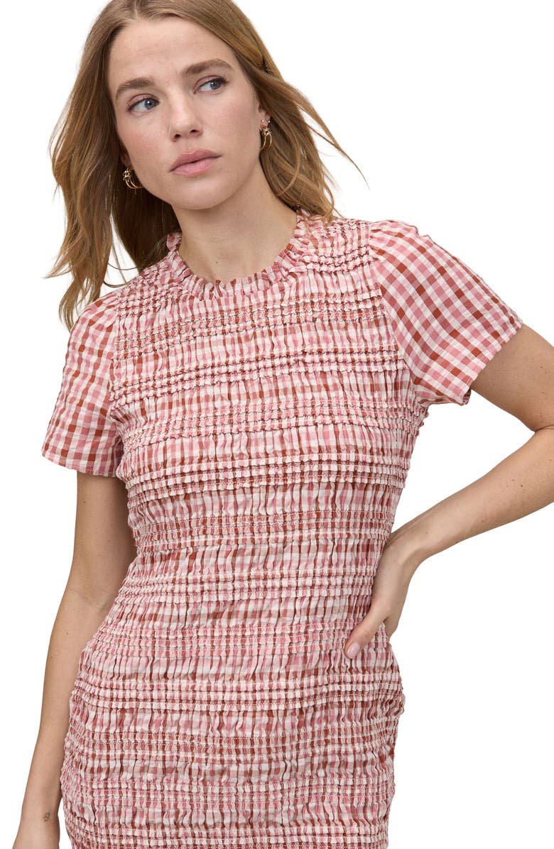 Nobody's Child Martha Gingham Smocked Cotton Minidress, Alternate, color, Pink