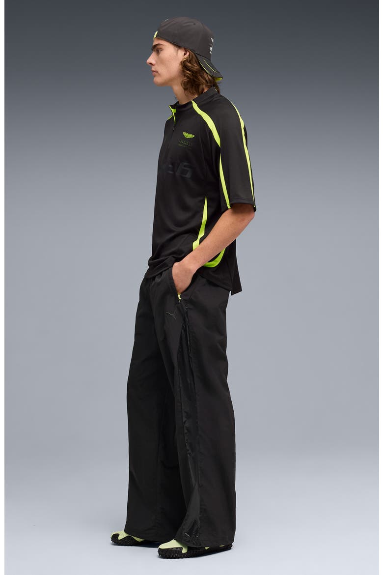 x AMF1 Lifestyle Short Sleeve Quarter Zip Jersey, Alternate, color, PUMA BLACK