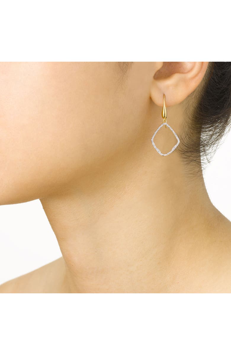Monica Vinader Riva Diamond Hoop Drop Earrings, Alternate, color, Yellow Gold