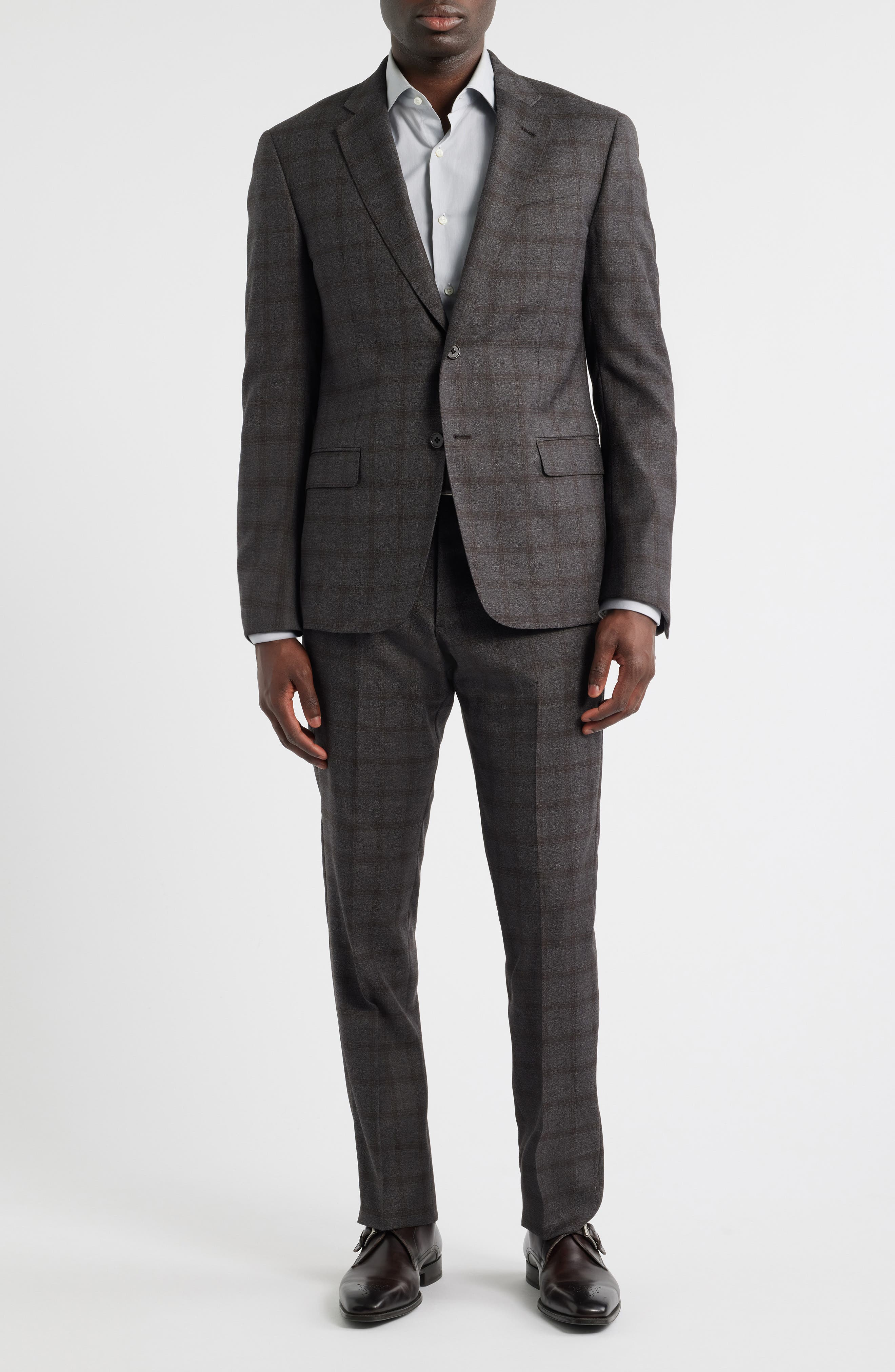 Emporio Armani G-Line Grey Mélange Wool Suit | Nordstrom