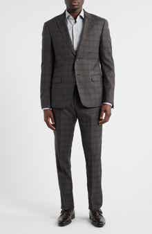 Grey Windowpane Check Virgin Wool Suit