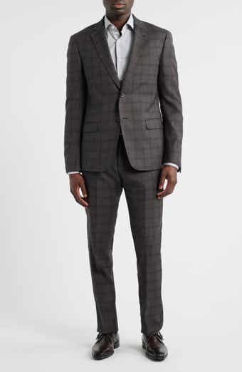 Grey Windowpane Check Virgin Wool Suit