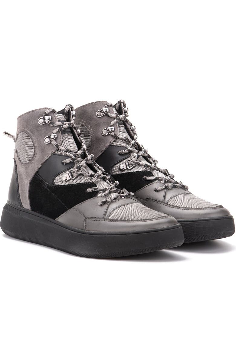 Hybrid Green Label Globetrotter Leather Mid Sneaker, Alternate, color, Grey