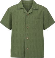 TINY TRIBE Kids' Textured Cotton Camp Shirt