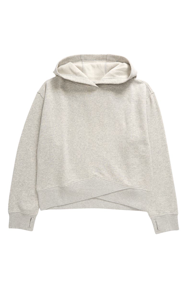 Zella Girl Kids' Cloud Fleece Crossover Hoodie, Main, color, 