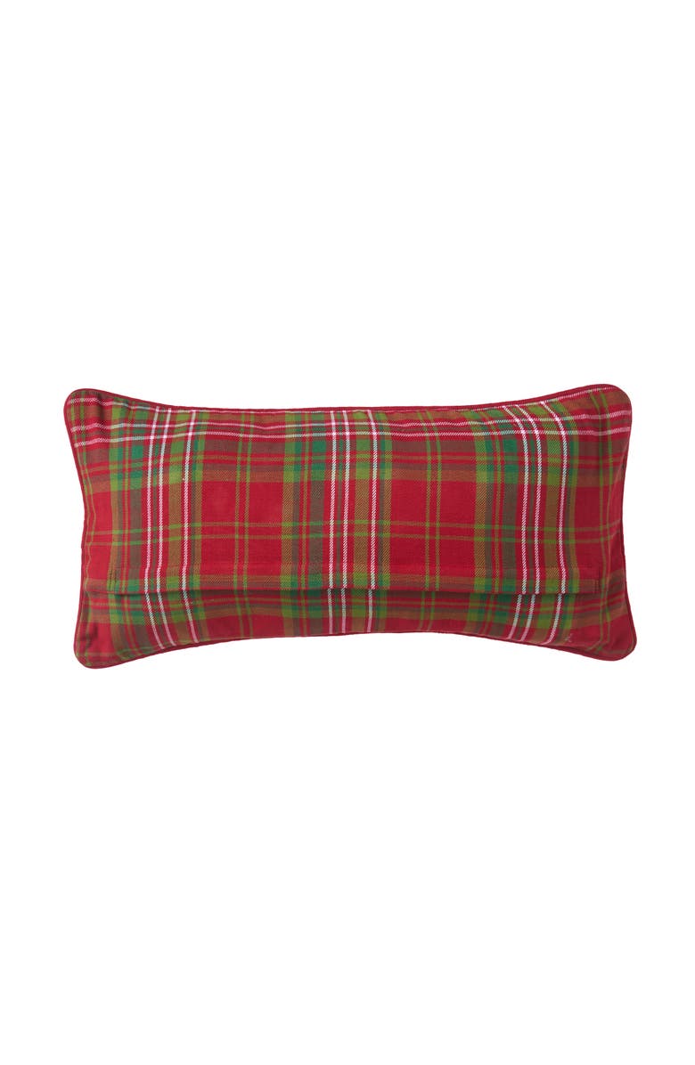 C&F Home Reindeer Plaid & Lights Christmas Throw Pillow, 12" x 24", Alternate, color, Red