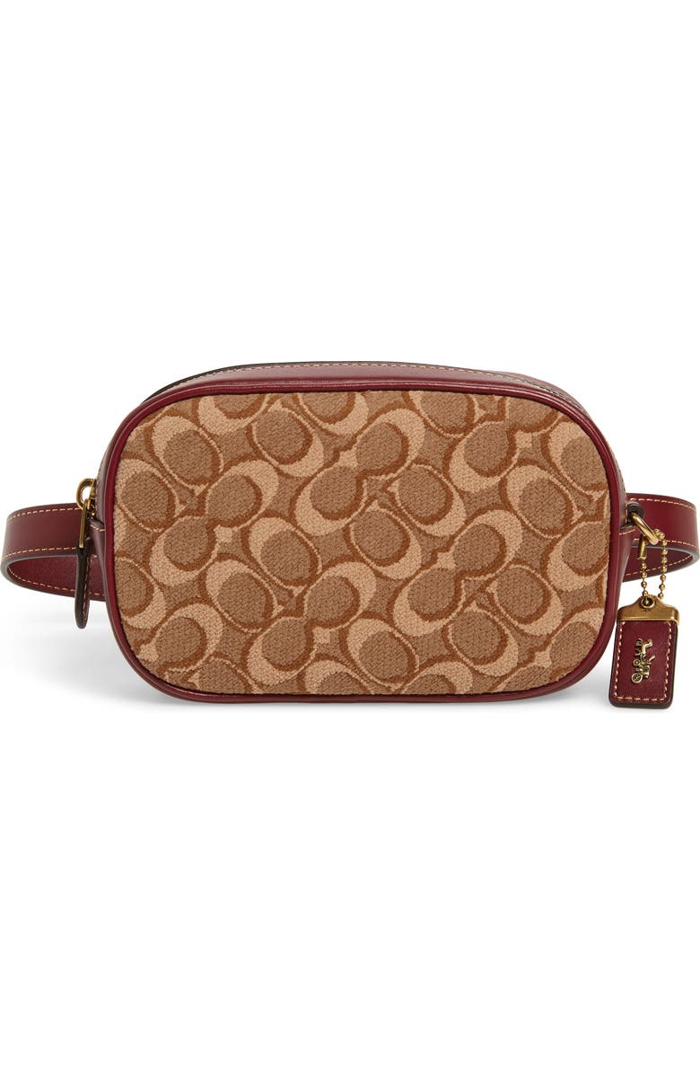 COACH Signature Jacquard & Leather Belt Bag, Main, color,