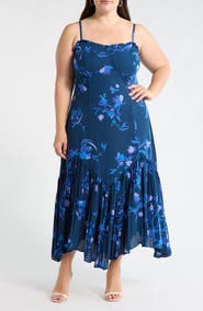 SUGARLIPS Niva Floral Hendra Pleated Midi Dress