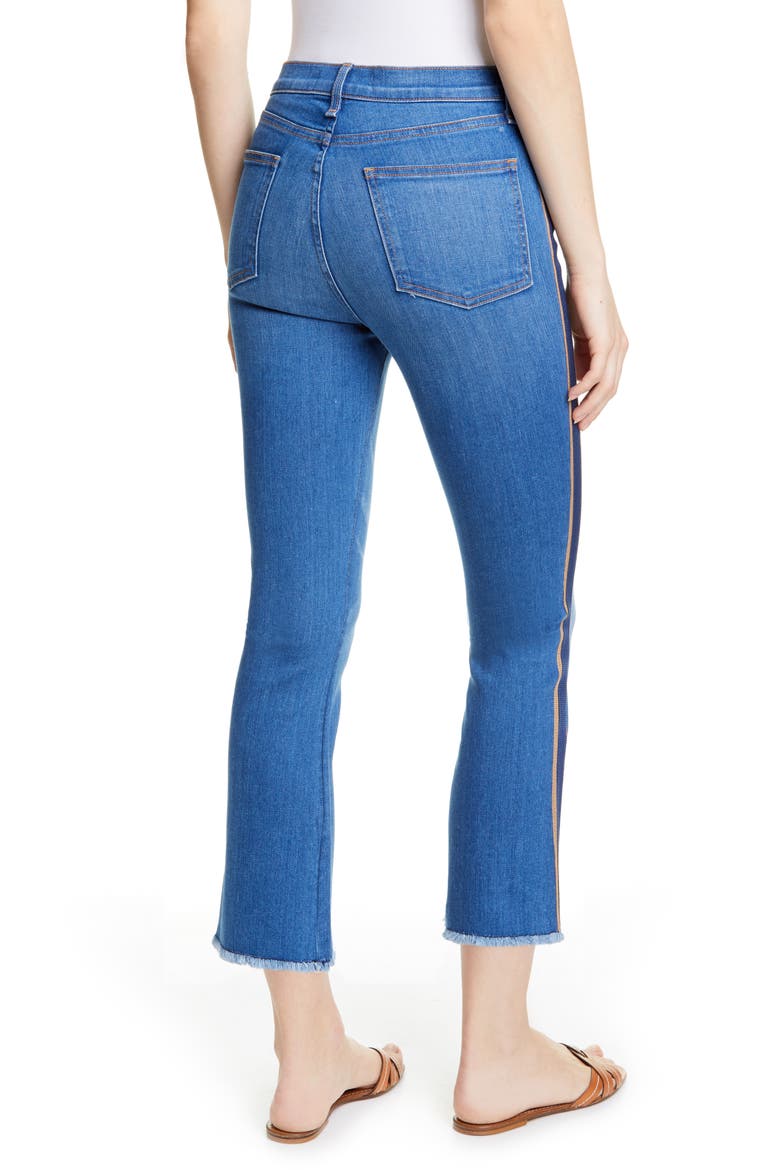 Carolyn Tuxedo Stripe Baby Boot Crop Jeans, Alternate, color, JAGGER