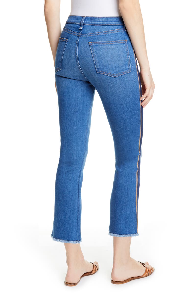 Veronica Beard Carolyn Tuxedo Stripe Baby Boot Crop Jeans, Alternate, color, 