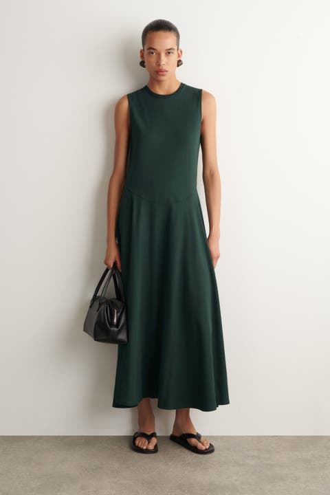 Sculptural Cotton-jersey Midi Dress