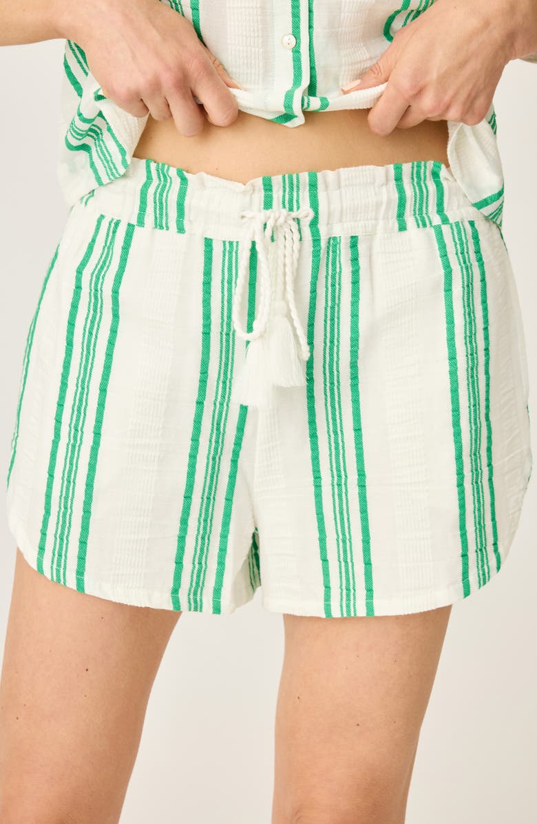 PJ Salvage The Beachcomber Stripe Puckered Gauze Pajama Shorts, Main, color, 