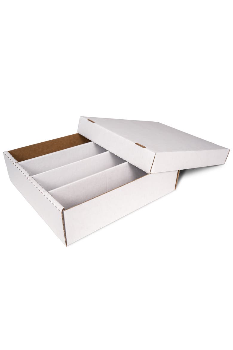 Trading Card Storage Box - 3200ct Capacity, Divided Organizer, Alternate, color, White