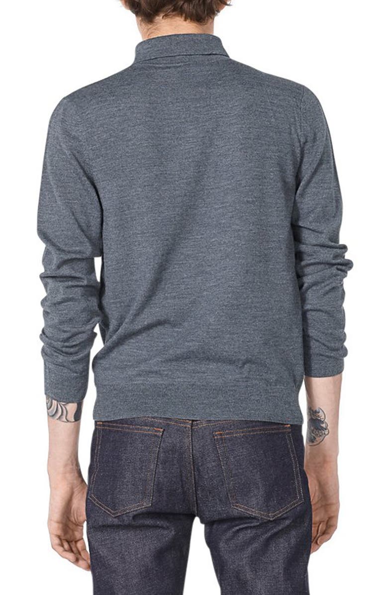 A.P.C. Long Sleeve Merino Wool Polo, Alternate, color, 