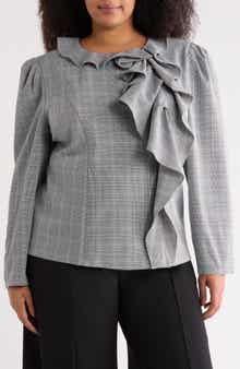 BY DESIGN Iconic Plaid Ruffle Top