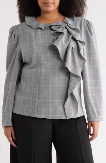 BY DESIGN Iconic Plaid Ruffle Top