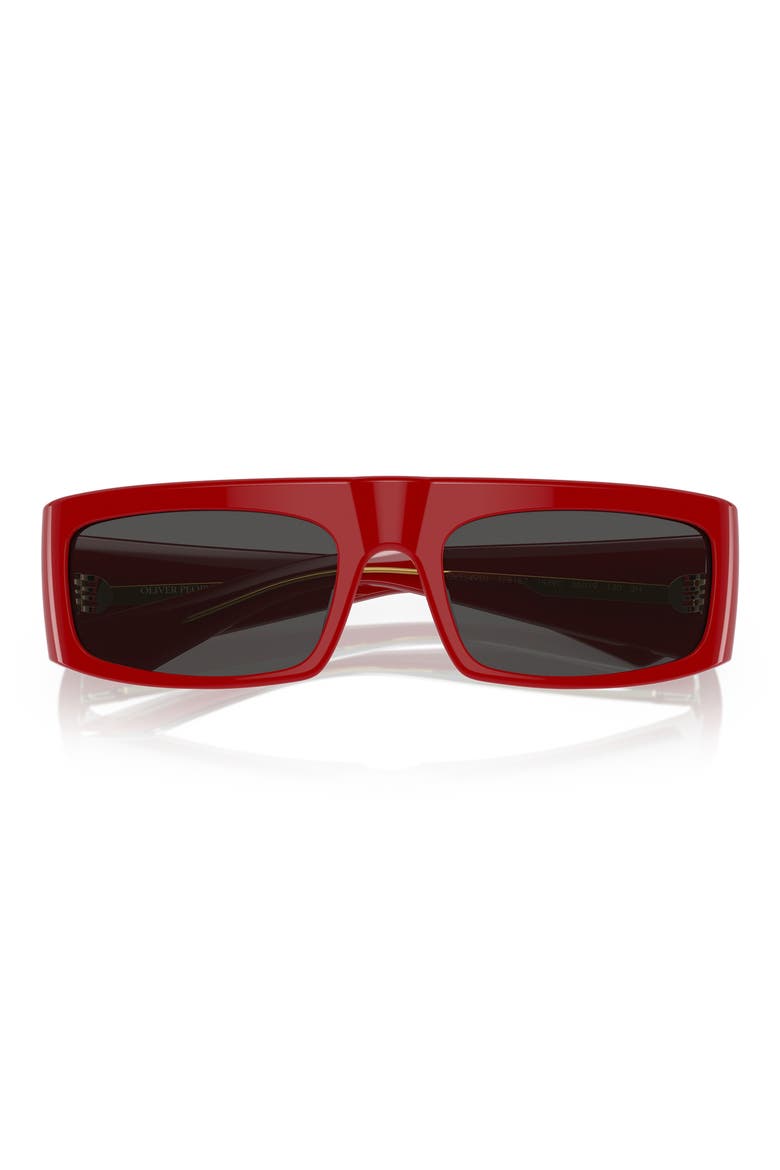 x KHAITE 1979C 56mm Rectangular Sunglasses, Alternate, color, RED