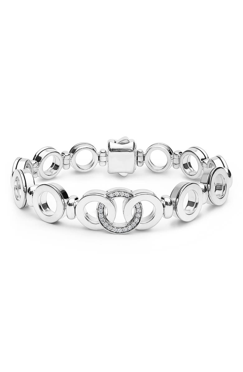 LAGOS Signature Caviar Interlocking Diamond Link Bracelet, Main, color, Silver