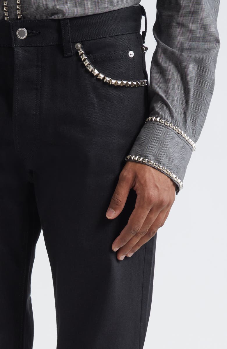 TAKAHIROMIYASHITA TheSoloist. Regular Fit Stud Embellished Jeans, Alternate, color, Black