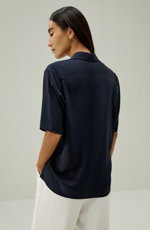 LILYSILK LILYSILK HALF-PLACKET SHORT SLEEVE BUTTON UP SHIRT 