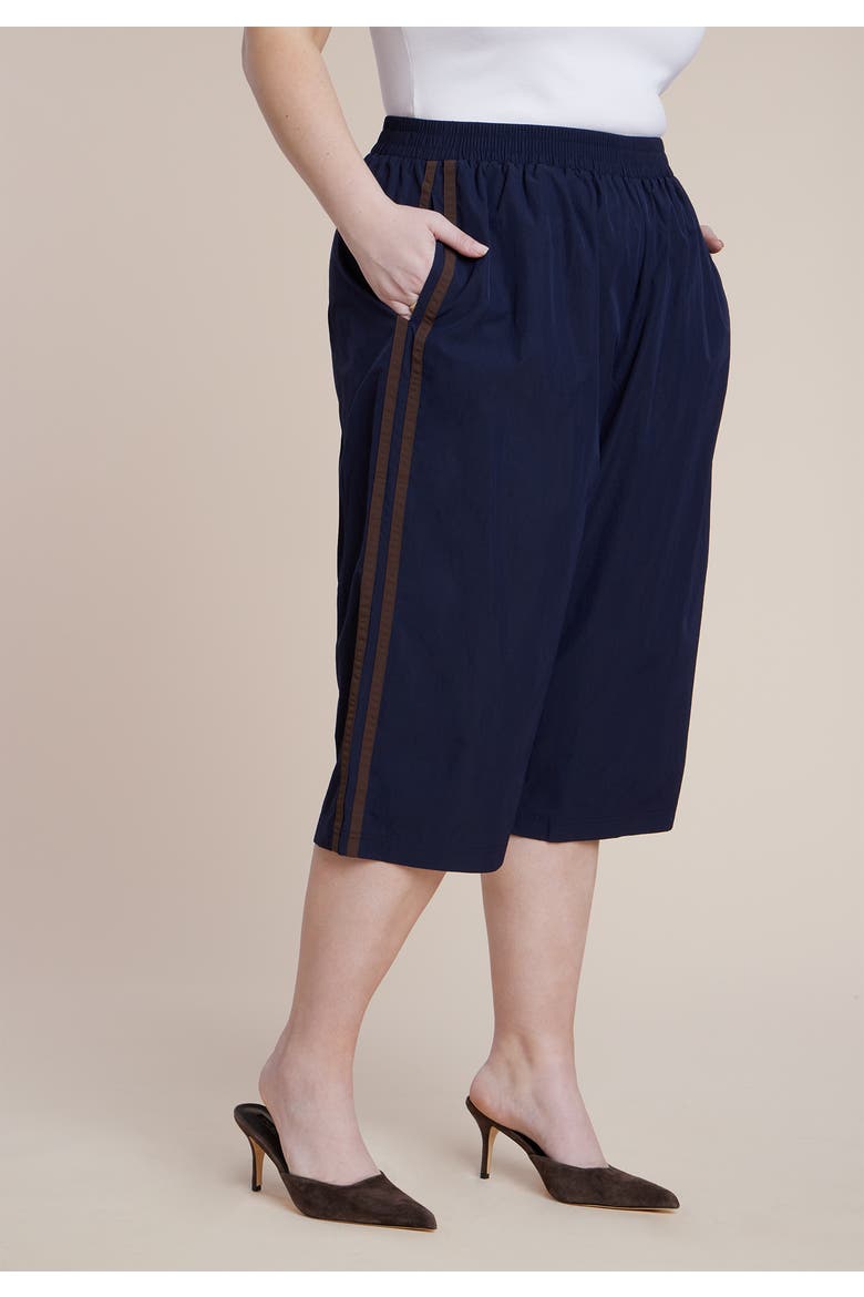 Nylon Side Stripe Culotte, Alternate, color, NIGHT SKY