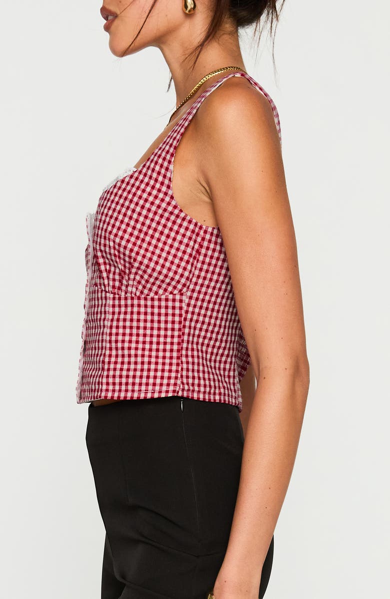 Princess Polly Bruncheon Check Tank, Alternate, color, Red/ White
