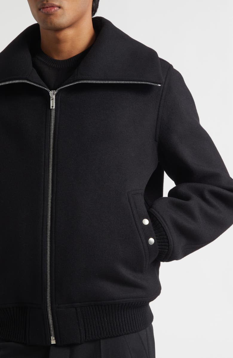 Rick Owens Blixa Dracucollar Wool Jacket, Alternate, color, Black