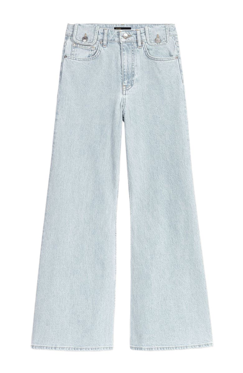 maje Faded wide-leg jeans, Alternate, color, Light Blue