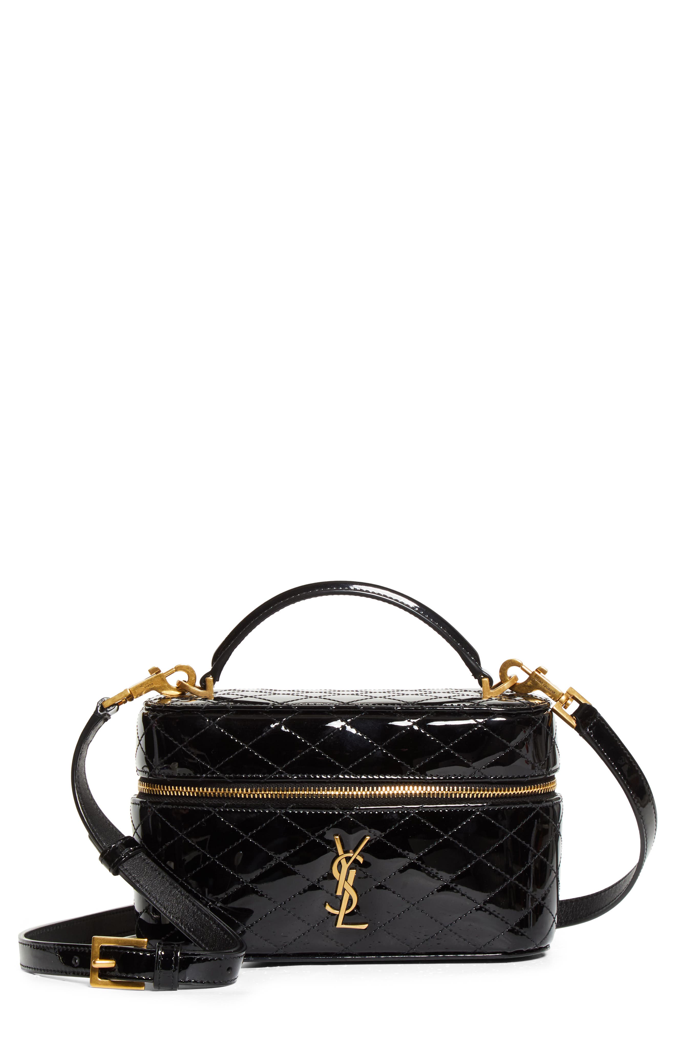 Saint Laurent Gaby Quilted Leather Vanity Case, Main, color, 