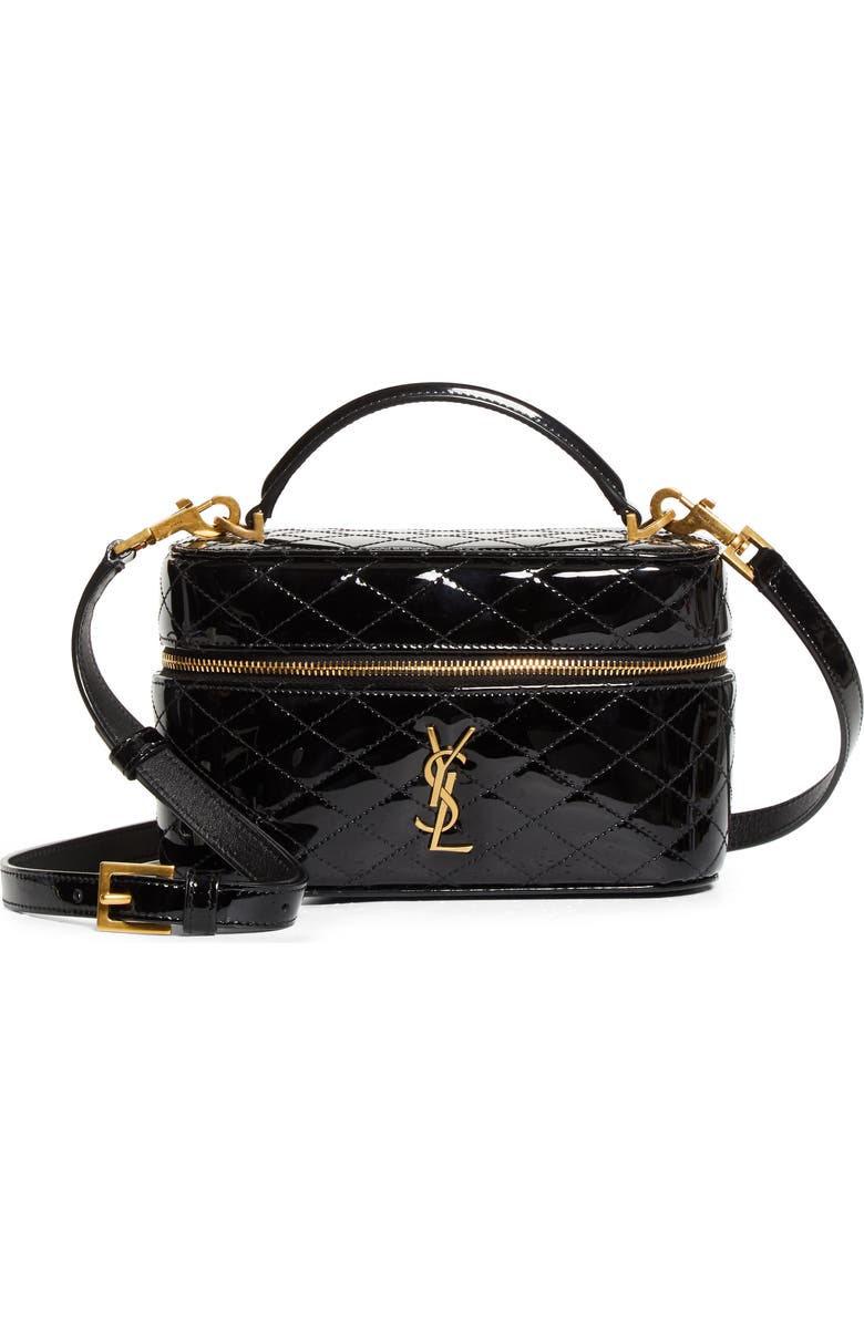 Saint Laurent Gaby Quilted Leather Vanity Case, Main, color,