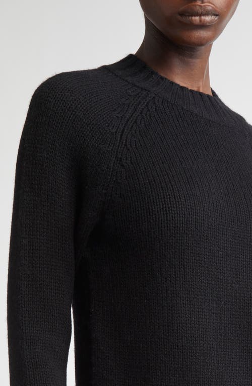 Vince Raglan Sleeve Wool & Cashmere Crewneck Sweater In Black