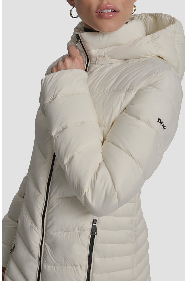 Cire Packable Hooded Puffer Jacket, Alternate, color, IVORY STRETCH