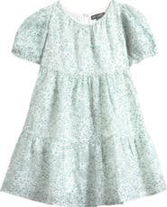 Ava & Yelly Kids' Puff Sleeve Burnout Chiffon Tiered Party Dress