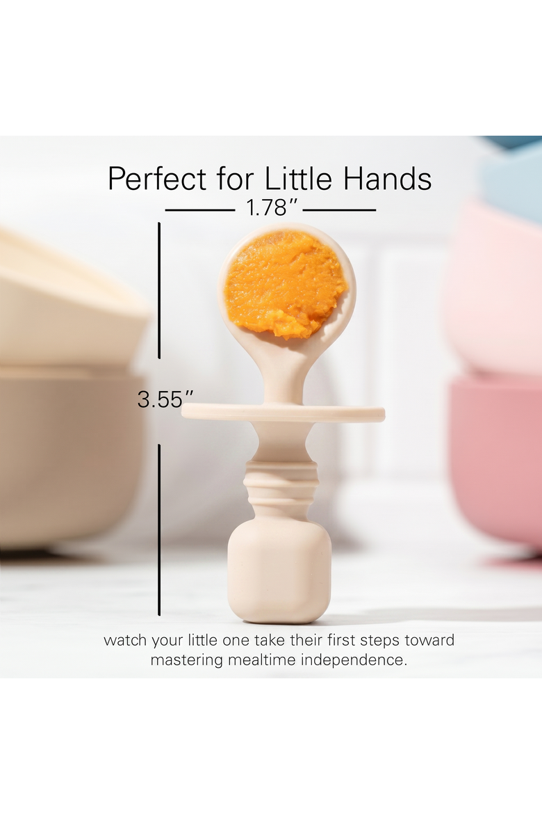 Baby Feeding Spoon Set 2-Piece, Alternate, color, Pastel Tan
