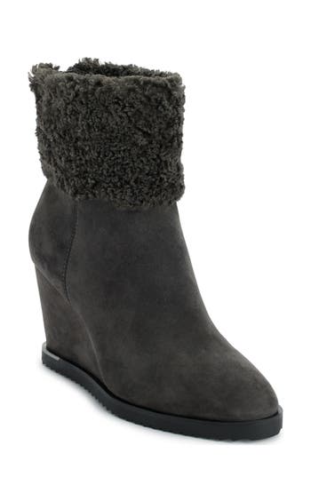 Dkny Powell Faux Shearling Lined Wedge Boot In Black