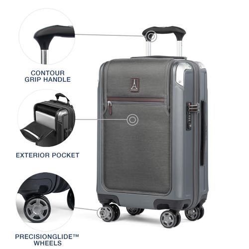 Travelpro Platinum Elite Hardside Expandable Carry-on With Laptop Pocket 21-inch Spinner In Vintage Grey