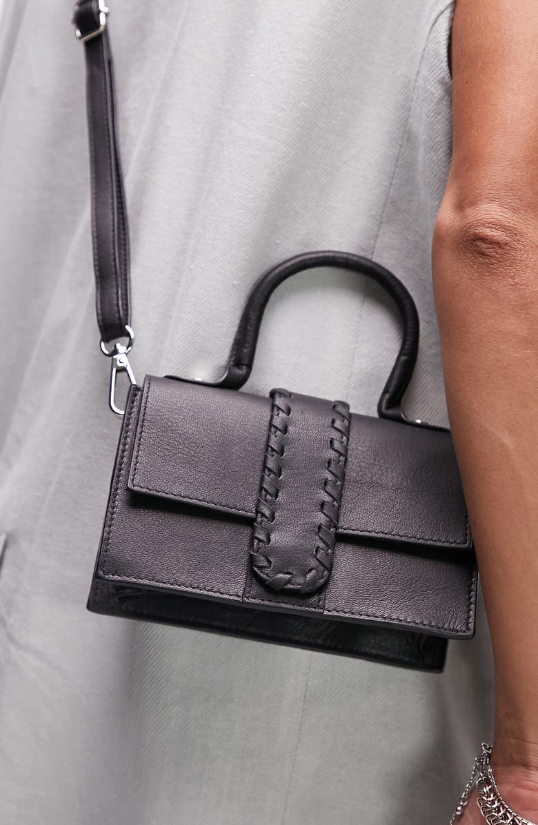 Topshop Lola Leather Crossbody Bag, Alternate, color,