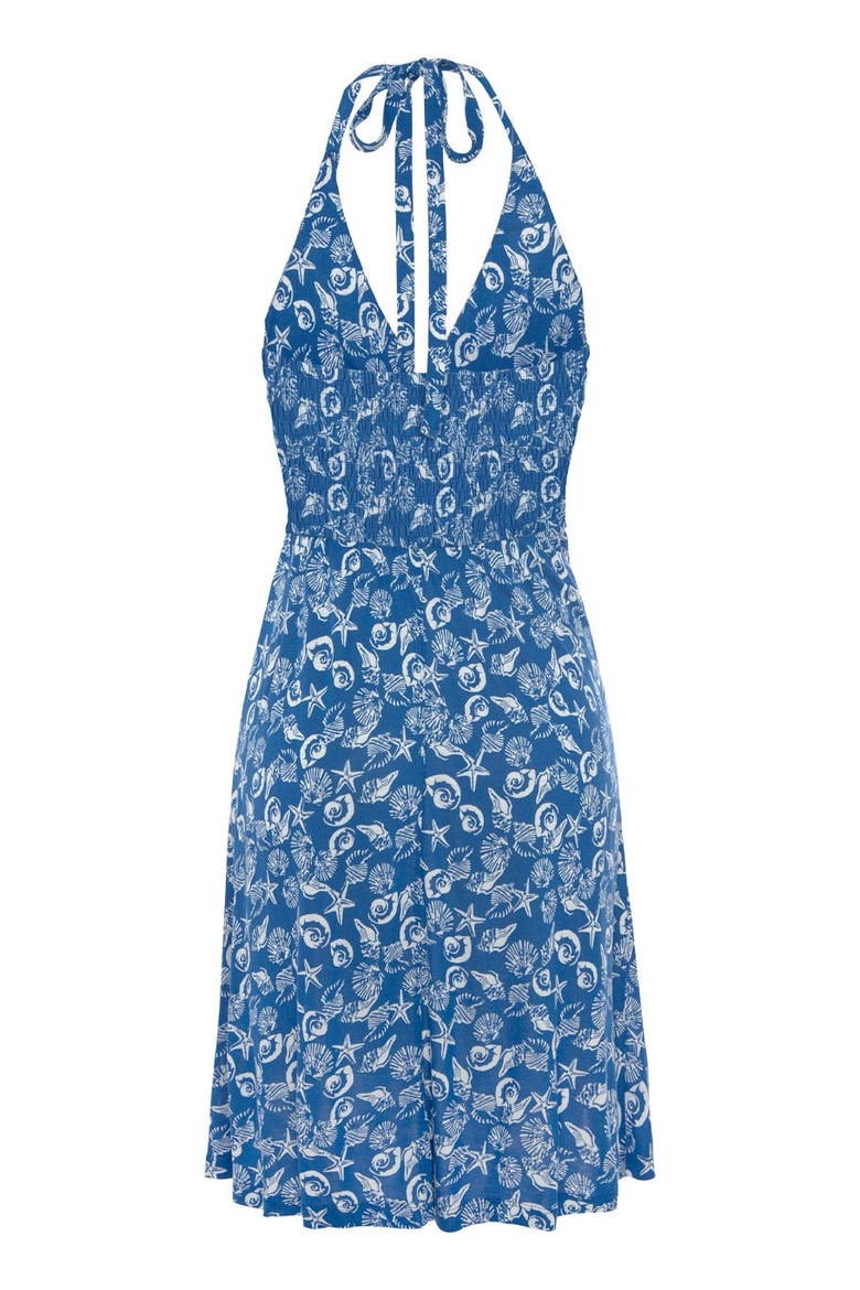 Printed Halter Dress, Alternate, color, Blue-Printed