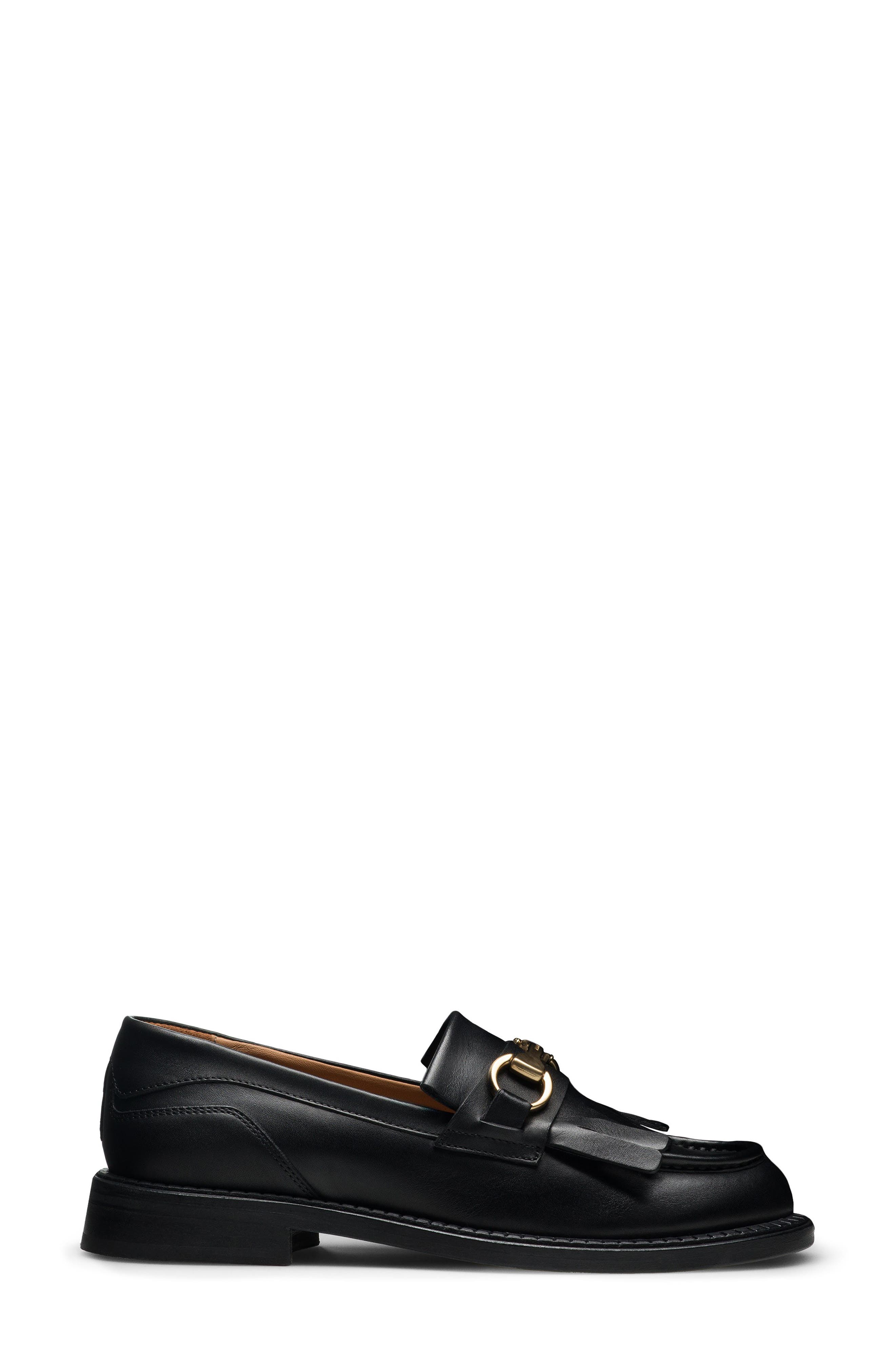 Magnanni Oaklynn Leather Bit Loafer, Alternate, color, Black