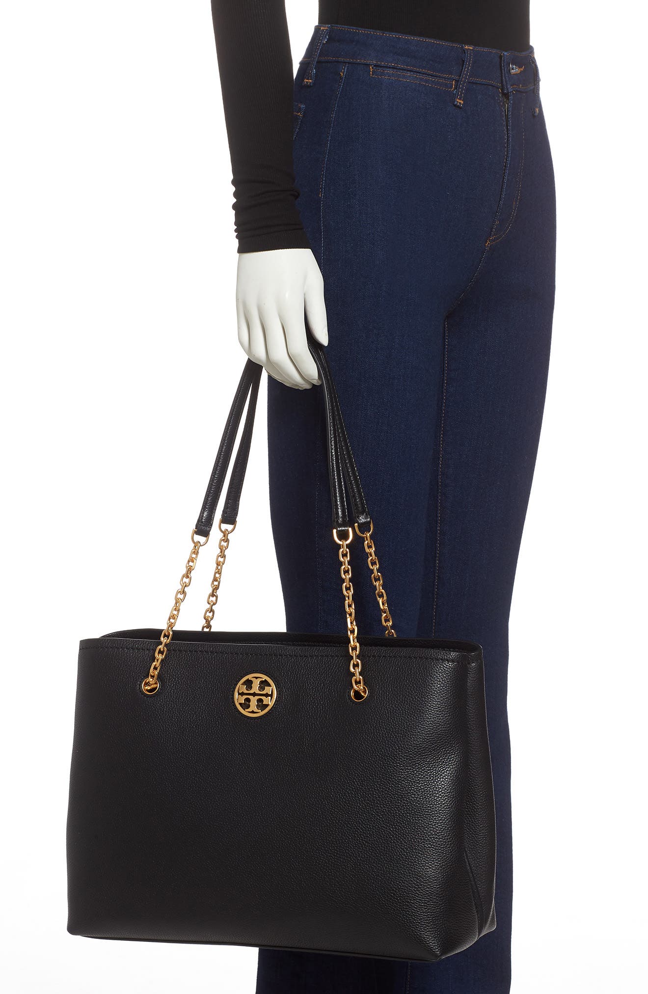 Tory Burch Carson Leather Tote, Alternate, color, 