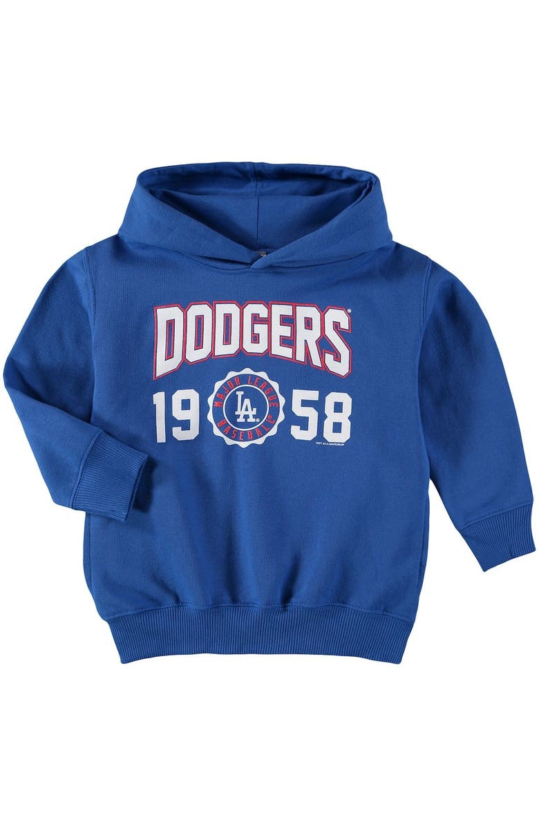 SOFT AS A GRAPE Toddler Soft as a Grape Royal Los Angeles Dodgers Fleece Pullover Hoodie, Main, color,